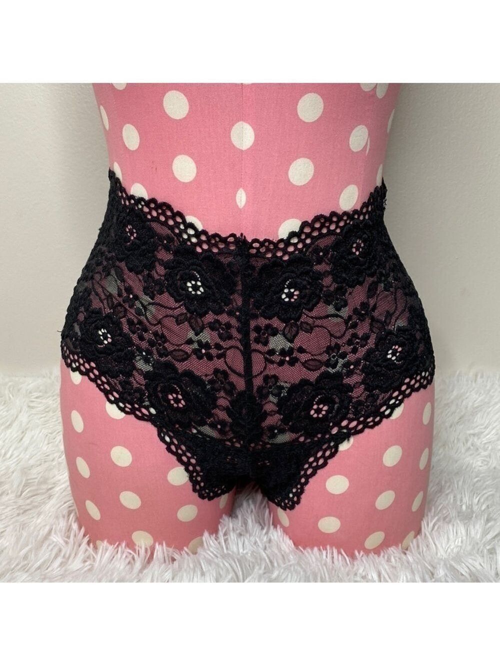 Vintage Victoria’s Secret high waisted lace corset back panty